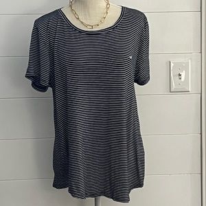 Hollister tee size large. Blue and white stripe.